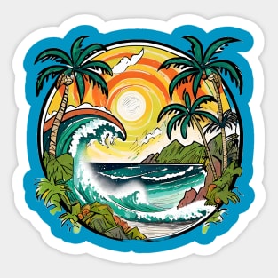 Wave Circle Sticker